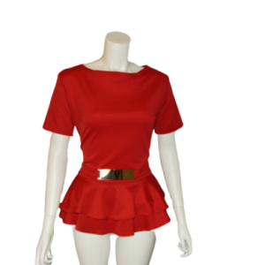 peplum red top