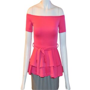 pink peplum top