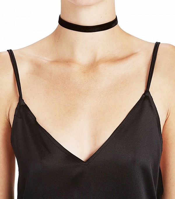 black thin velvet choker