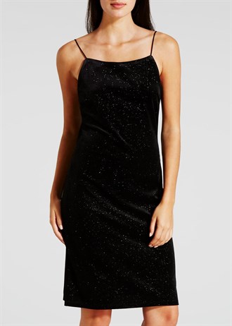 black velvet strappy dress
